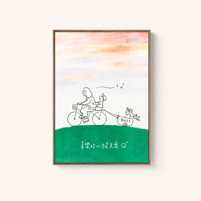 原創設計插畫簡約現代裝飾畫經文掛畫喜-喜樂的心