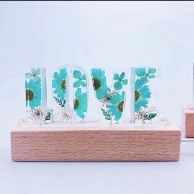 小夜燈love淺藍菊