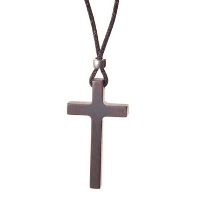 基督徒十字架小烏木項鍊吊墜