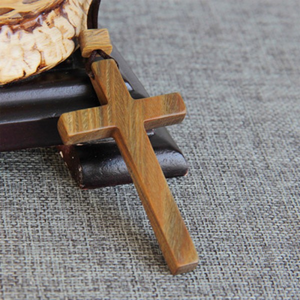 基督徒十字架綠檀木項鍊吊墜
