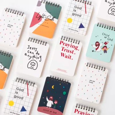 原創手繪卡通字母線圈本經文記事本