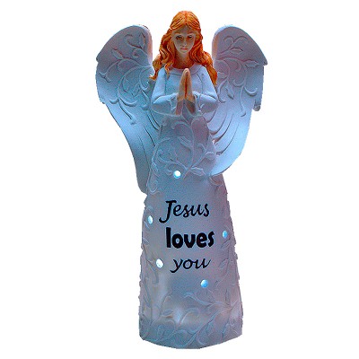 帶燈基督樹脂天使基督徒禮物耶穌基督教耶穌愛你基督徒禮物