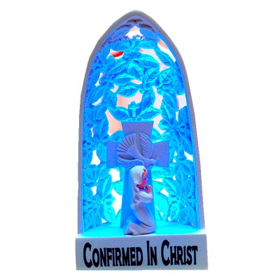 帶燈聖詠樹脂十字架聖女祈福裝飾品基督徒禮品福音禮物