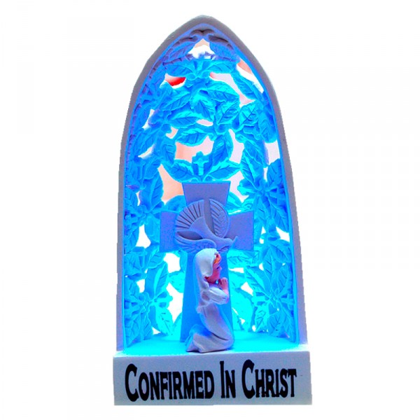 帶燈聖詠樹脂十字架聖女祈福裝飾品基督徒禮品福音禮物