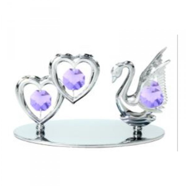 Mini Swan with Twin Hearts - Free Stand