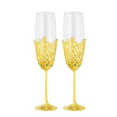 Soft Love - Set of Wedding GlassO = Blue Deluxe Box