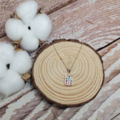 合金鍍白金-胸牌2頸鍊