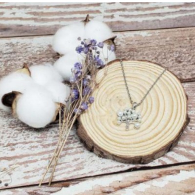 白合金-貝殼珠生命樹頸鍊