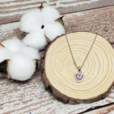 白合金-粉心頸鍊