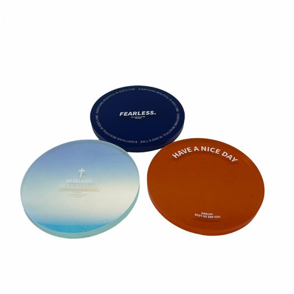 黑門「Relax」放輕鬆創意ins亞克力擺件隔熱杯墊多彩的小日子 Christian Acrylic Coaster