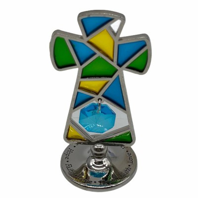 鋅合金擺設- 十字(藍色)