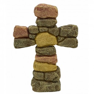 5"座檯十字架擺設系列-石頭十字(耶穌)