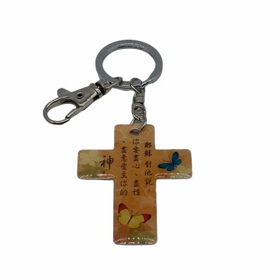 十架滴膠匙扣-耶穌對他說:你要盡心、盡性、盡意愛主你的神.