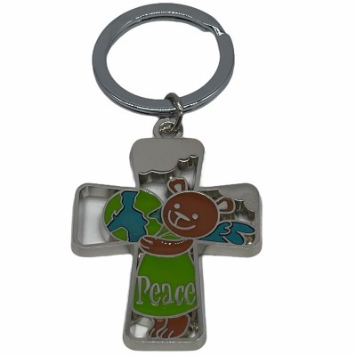 鋅合金十架匙扣- peace