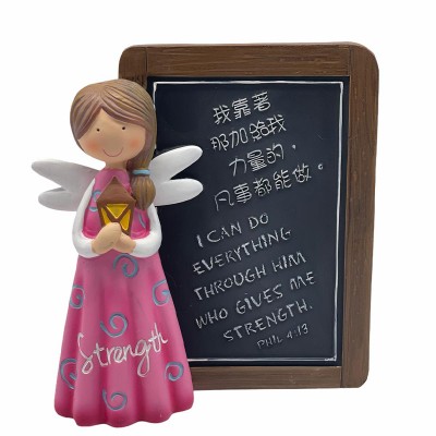 禱告天使黑板擺設- Strength(在信的人、凡事都能)