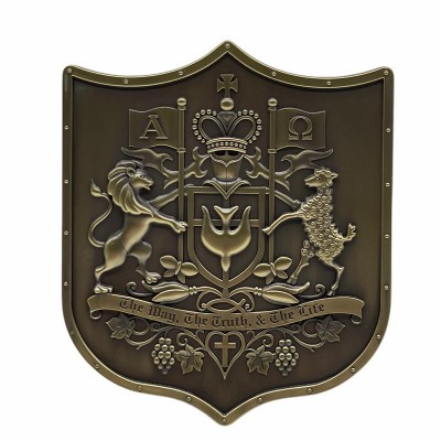 3.5"古銅色盾牌擺設(The Way, The Truth...)-9300-2