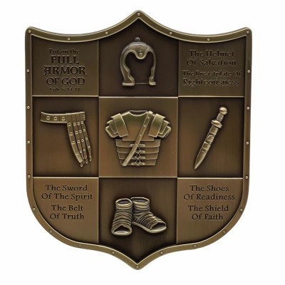3.5"古銅色盾牌擺設(基督精兵)-9641-2