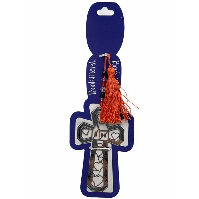 銀色十架流蘇書籤-2