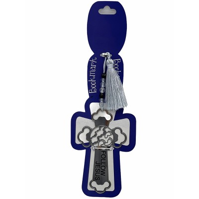 銀色十架流蘇書籤-5