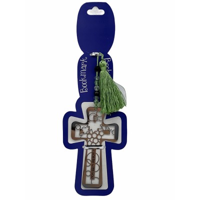 銀色十架流蘇書籤-6