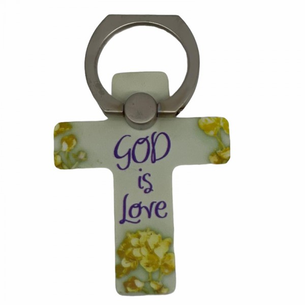 英文十字架手機指環-god is love