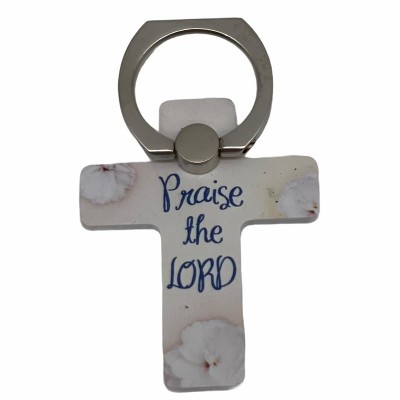 英文十字架手機指環-2