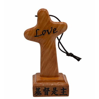 4.5"仿木十架擺設(love-基督是主)