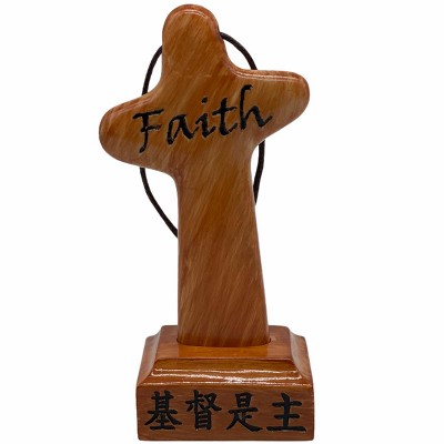 4.5"仿木十架擺設(Faith-基督是主)