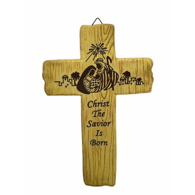 仿木質掛牆十架-Christ The Savior Is Born