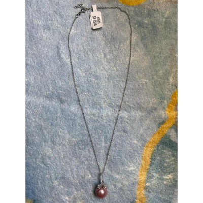 頸鍊(純銀配紫珍珠)