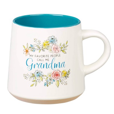 陶瓷杯_My Favorite People Call Me Grandma, Floral Peach