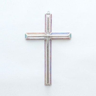 彩虹之約立體十架FL尋光集手工玻璃牆面裝飾安裝電池小燈