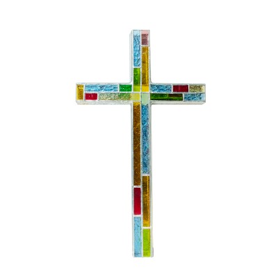 28級台階FL尋光集原創手工藝術玻璃拼接壁掛裝飾十架