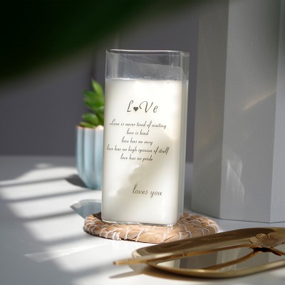 方形燙金love網紅學生玻璃牛奶杯冷飲杯高硼矽透明飲料杯