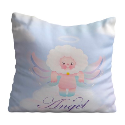 原創天使小羊毛絨抱枕動漫臥室卡通通用汽車靠墊辦公室臥室腰靠墊