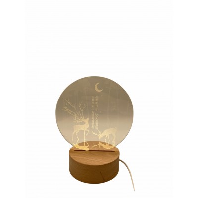 大有平安實木夜燈原創家居暖光燈起夜不刺眼