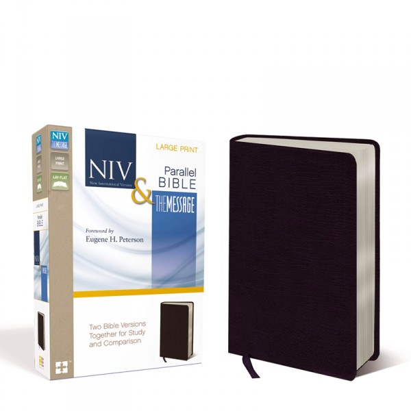 NIV, The Message, Parallel Bible  NIV，消息，平行聖經，大字體，粘合皮革，黑色：兩個聖經版本一起用於研究和比較 粘合皮革 - 特別版