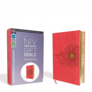 NIV, Premium Gift Bible, Youth Edition NIV，高級禮品聖經，青年版，Leathersoft，珊瑚，紅色字母，舒適印刷