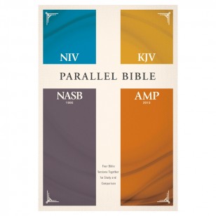 	NIV, KJV, NASB, Amplified, Parallel Bible, Hardcover: 四個聖經版本一起用於學習和比較 精裝 