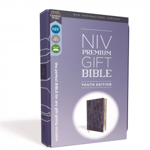 NIV, Premium Gift Bible, Youth Edition   NIV，高級禮品聖經，青年版，Leathersoft，藍色，紅色字母，舒適印刷，仿皮 