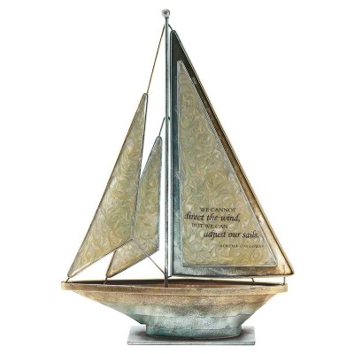 We Can Adjust Our Sails Bertha Calloway 12 x 9.5 英寸 金屬桌面帆船雕像裝飾