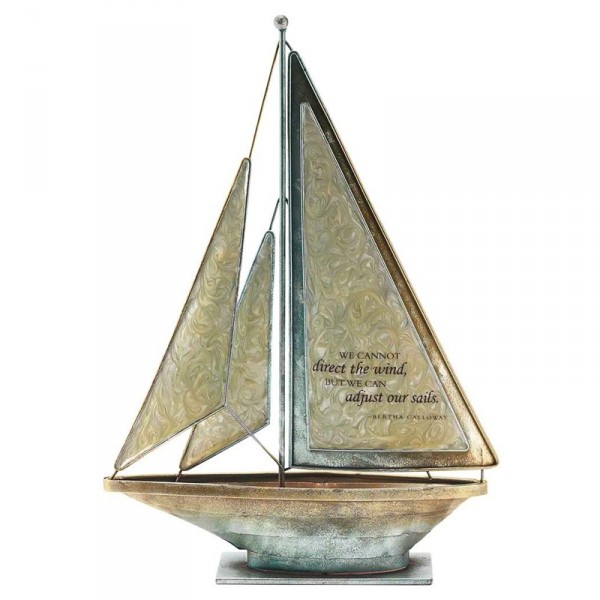 We Can Adjust Our Sails Bertha Calloway 12 x 9.5 英寸 金屬桌面帆船雕像裝飾