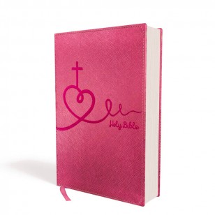NIV, Bible for Kids     NIV，兒童聖經，Leathersoft，粉紅色，紅色字母，舒適印刷：細線版 皮革裝訂 – 