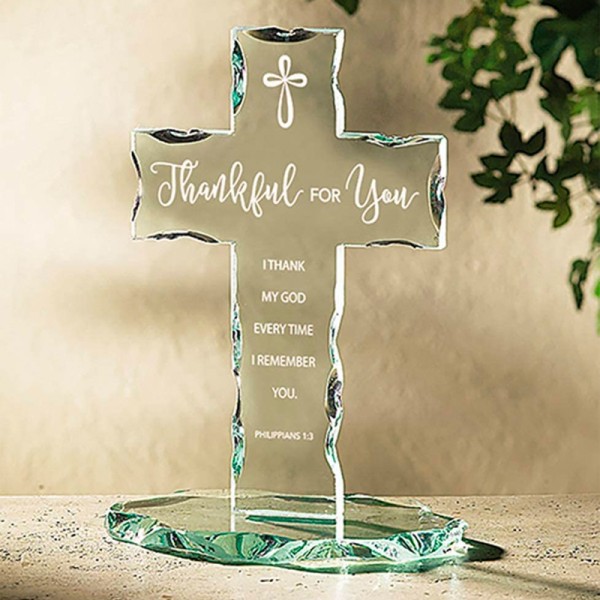 Autom Glass Thankful for You Standing Cross