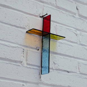 光之十架 ‧ FL尋光集原創 ‧ 手工彩虹玻璃拼接十未架 掛牆十架