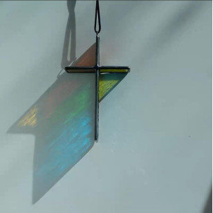 光之十架 ‧ FL尋光集原創 ‧ 手工彩虹玻璃拼接十未架 掛牆十架