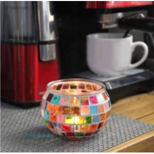 2 件組彩色馬賽克玻璃 蠟燭台