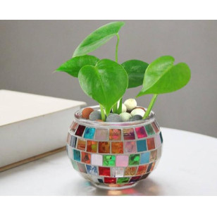 2 件組彩色馬賽克玻璃 蠟燭台