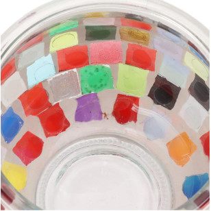 2 件組彩色馬賽克玻璃 蠟燭台