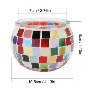 2 件組彩色馬賽克玻璃 蠟燭台